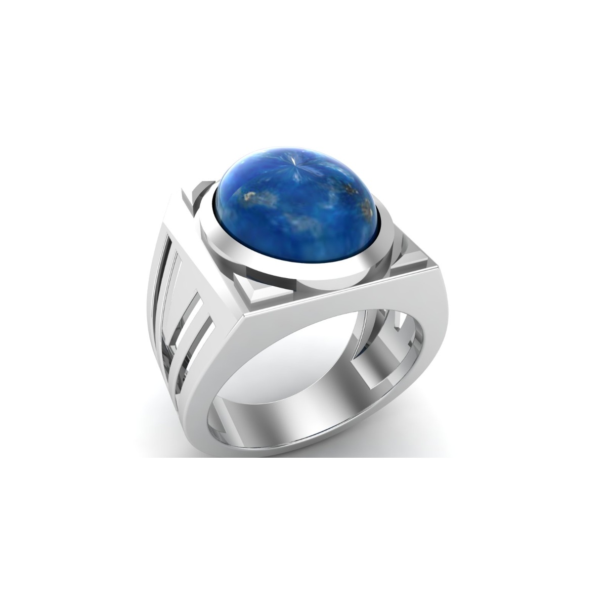 Bague lapis lazuli argent Kingdom chevalière